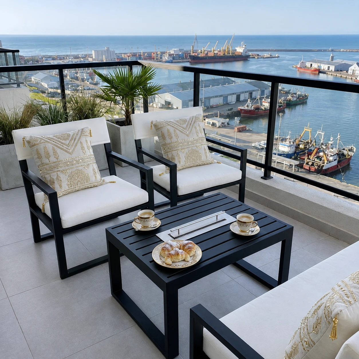 Línea Kretta de Abitha, terraza con vista al puerto